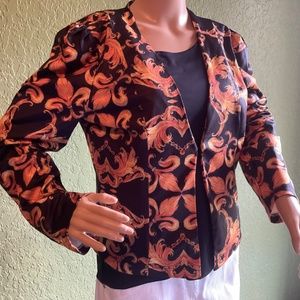 CIEN Open Front Lightweight Blazer Gold Black Sz Large NEW with Tag